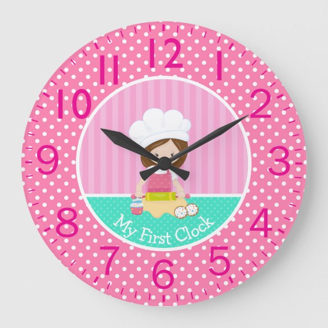 Girl Baker My First Large Clock (Front)