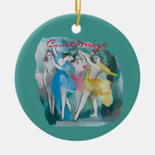 Girl Ballerina Dancers Thunder_Cove Ceramic Ornament