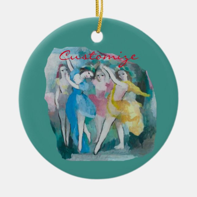 Girl Ballerina Dancers Thunder_Cove Ceramic Ornament (Front)
