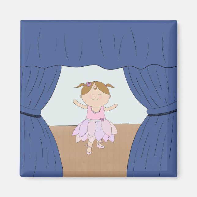 Girl ballerina magnet (Front)