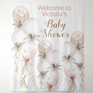 Girl Balloon Baby Shower Backdrop Tapestry