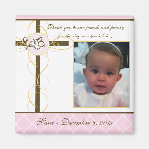 Girl Baptism/Christening Favour - Photo Magnet