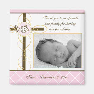 Girl Baptism/Christening Favour - Photo Magnet