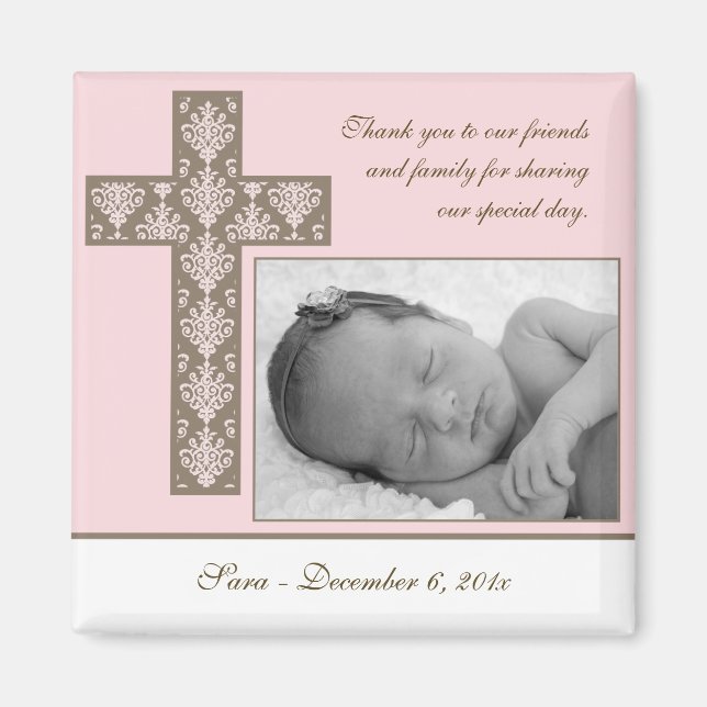Girl Baptism/Christening Favour - Photo Magnet (Front)