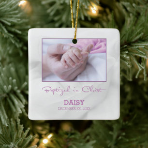 Girl Baptism Congratulations for Baby Personalised Ceramic Ornament