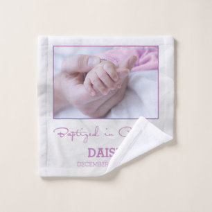 Girl Baptism Congratulations for Baby Personalised Wash Cloth