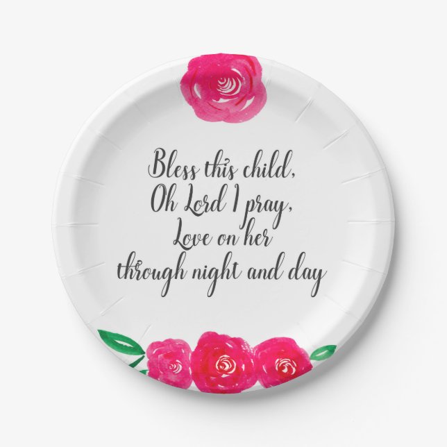 Girl Baptism Paper Plate (Front)