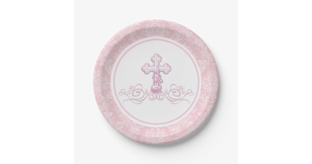 Girl Baptism Paper Plates Zazzle