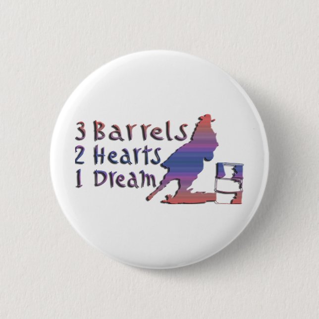 GIRL BARREL RACING 6 CM ROUND BADGE (Front)