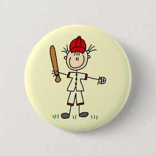 Girl Baseball Player Tshirts and Gifts 6 Cm Round Badge