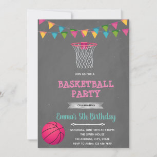 Girl basketball invitation