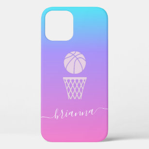 Girl Basketball Personalised Name Basket Ball Pink iPhone 12 Case