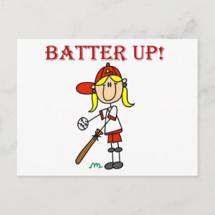 Girl Batter Up Baseball Tshirts and Gifts Postcard