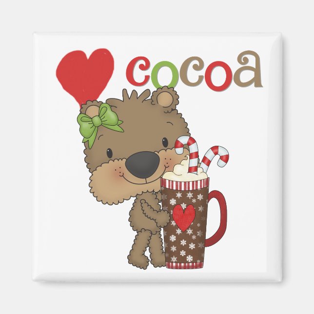 Girl Bear Cocoa Love Magnet (Front)