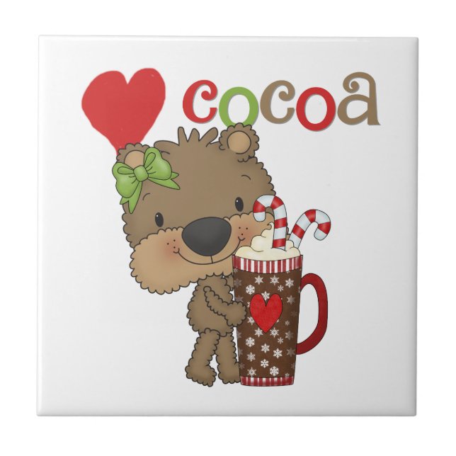 Girl Bear Cocoa Love Tile (Front)