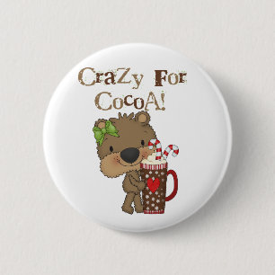 Girl Bear Crazy For Cocoa 6 Cm Round Badge