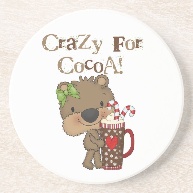 Girl Bear Crazy For Cocoa Coaster (Front)