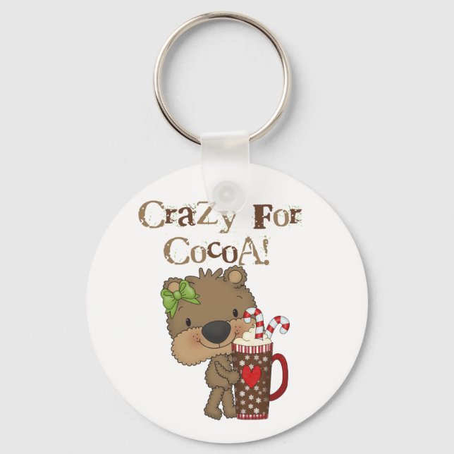 Girl Bear Crazy For Cocoa Key Ring (Front)