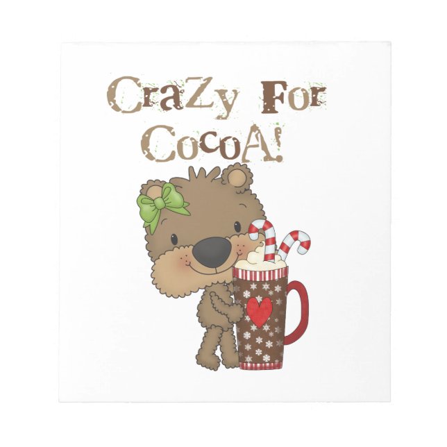 Girl Bear Crazy For Cocoa Notepad (Front)
