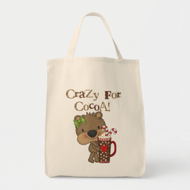 Girl Bear Crazy For Cocoa Tote Bag (Front)