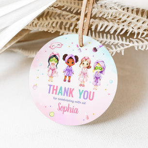 Girl Beauty Spa Party Birthday Party Round Favour Tags