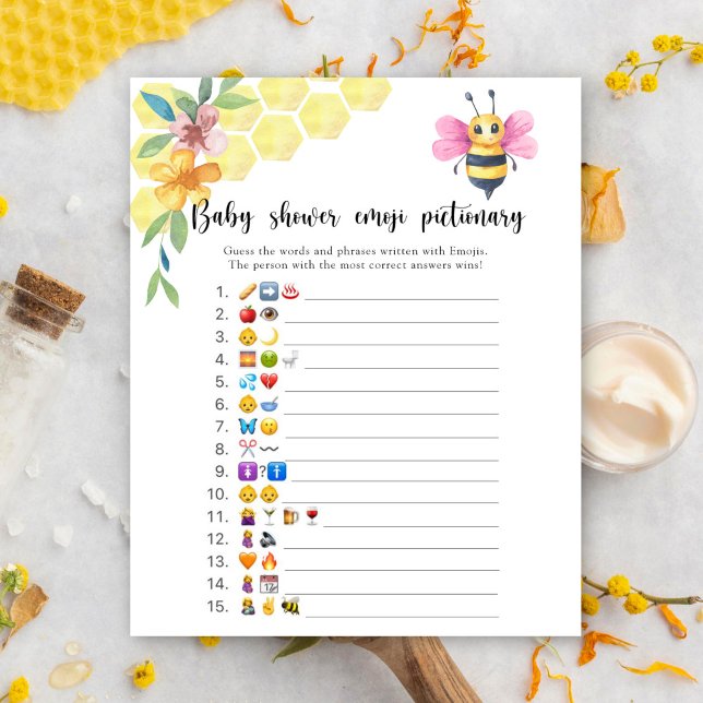 Girl Bee - baby shower emoji pictionary game (Creator Uploaded)