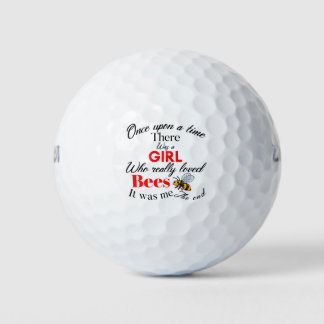 girl bees golf balls