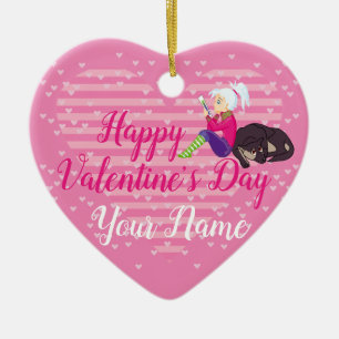 Girl Being in love  Ceramic Ornament