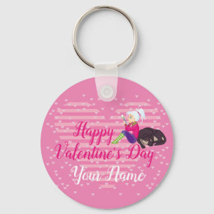Girl Being in love Key Ring