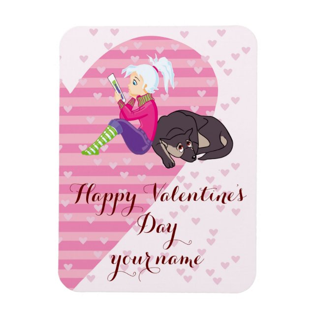 Girl Being in love Magnet (Vertical)