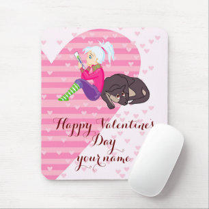 Girl Being in love Mouse Pad