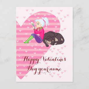 Girl Being in love Postcard