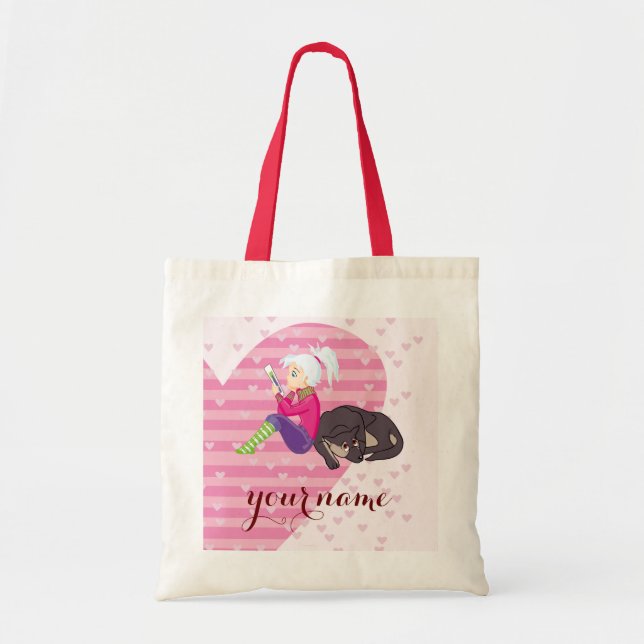 Girl Being in love Tote Bag (Front)