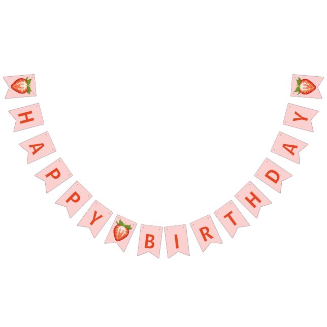 Girl berry baby first strawberry pink birthday bunting  (All)