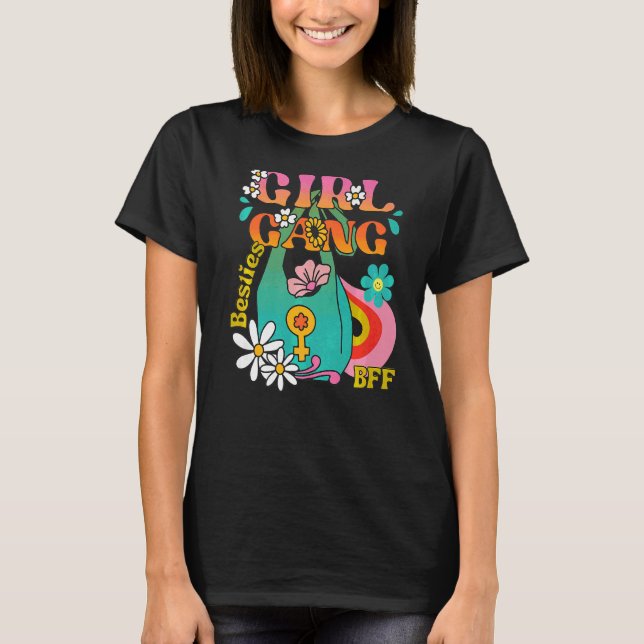 Girl Best Friend Besties Boho Hippie Groovy 70s Bf T-Shirt (Front)