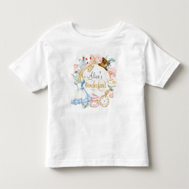 Girl birthday Alice in Wonderland Toddler T-Shirt (Front)
