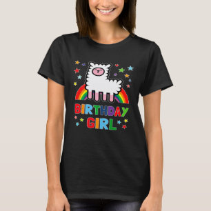 Girl Birthday Alpaca Llama B day Party Wool Sheep T-Shirt