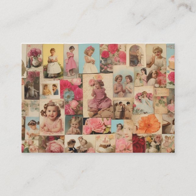 Girl Birthday Collage Calling Card (Front)