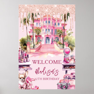 Girl Birthday Glam Makeup Welcome Poster