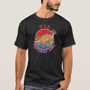 Girl Birthday I Tia I Parasaurolophus I Family Mat T-Shirt