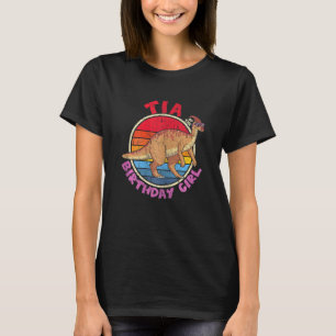 Girl Birthday I Tia I Parasaurolophus I Family Mat T-Shirt