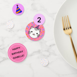 Girl Birthday Pink Cat Party Decoration Confetti