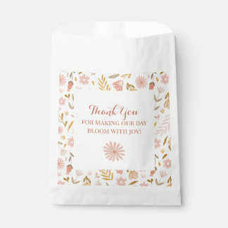 Girl Birthday Pink Pastel Wildflower  Favour Bag