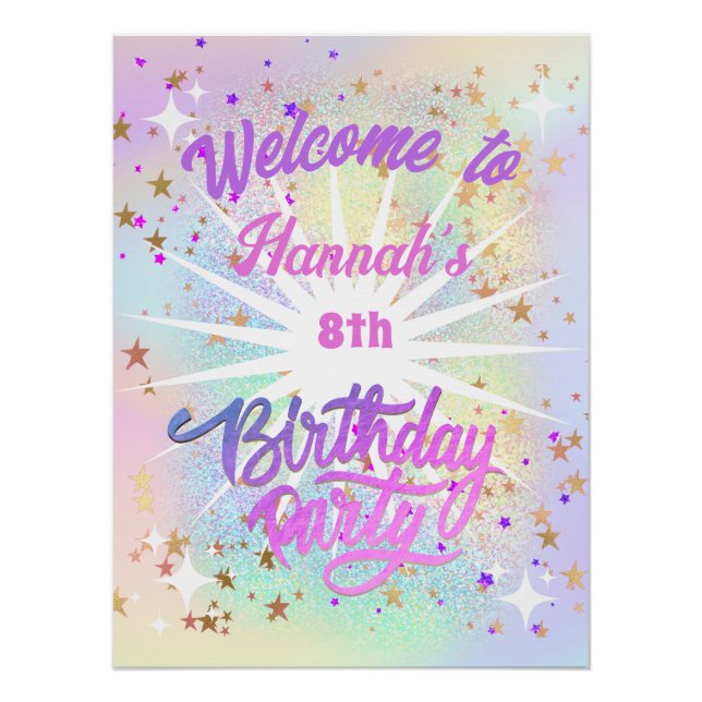 girl Birthday welcome sign (Front)