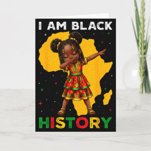 Girl Black History Month African American Afro Gir Card