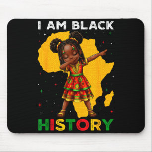 Girl Black History Month African American Afro Gir Mouse Pad