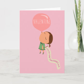 girl blowing bubble gum holiday card