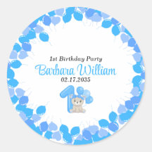 Girl Blue Bear 1st Birthday