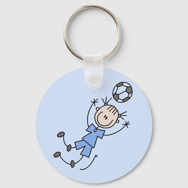 Girl Blue Soccer Uniform Tshirts and Gifts Key Ring (Front)