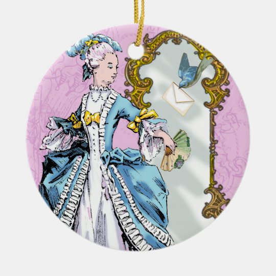 Girl & Bluebird Vintage Style Christmas Ornament